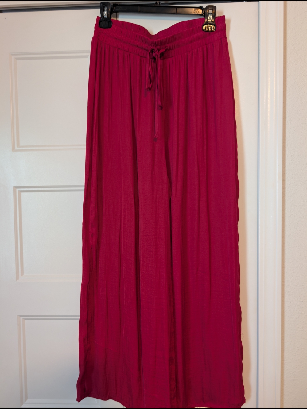 Women's Wide-Leg Drawstring Skirt - Raspberry Pink - Picture 2 of 6